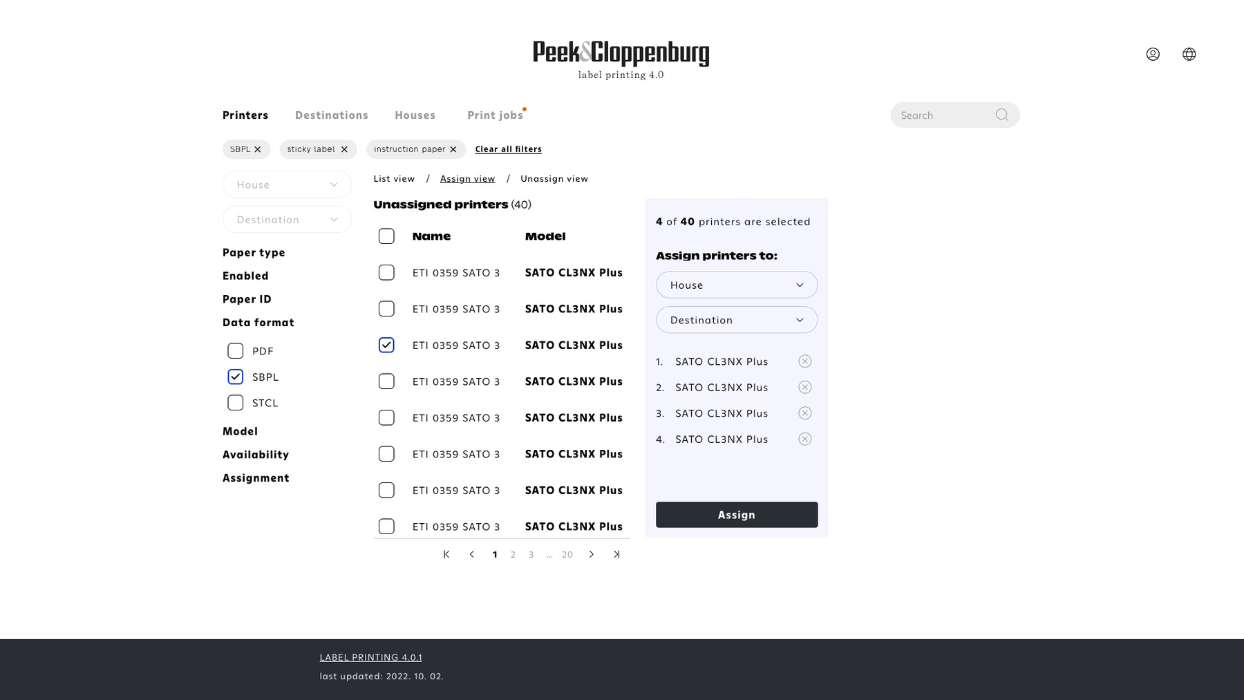Global label printer management system