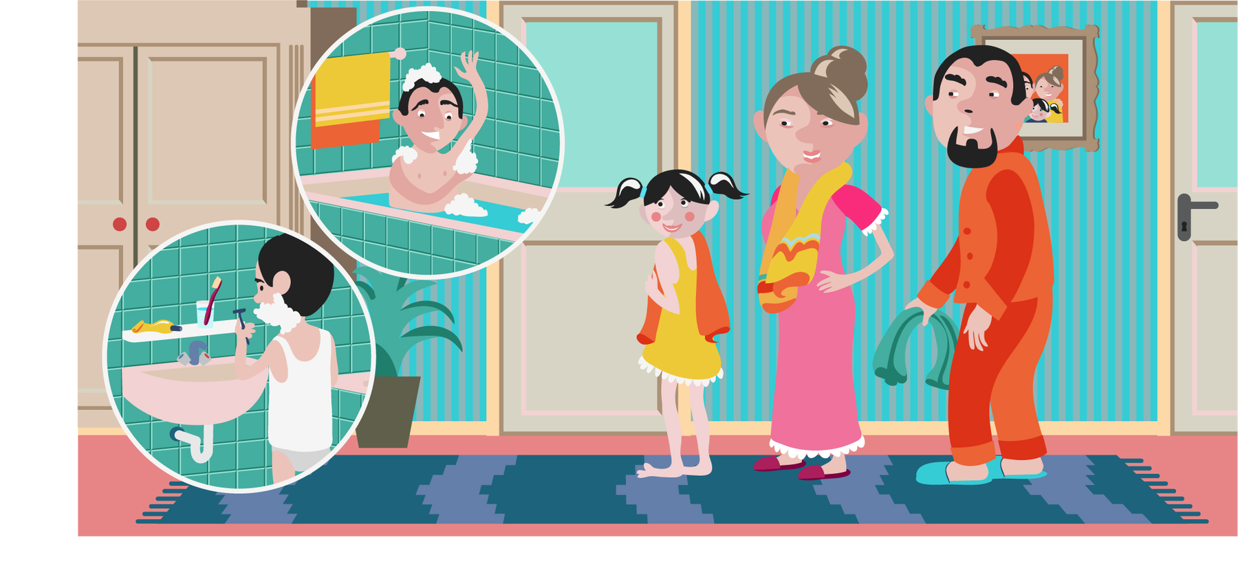 Vector based illustrations for an e-learning application