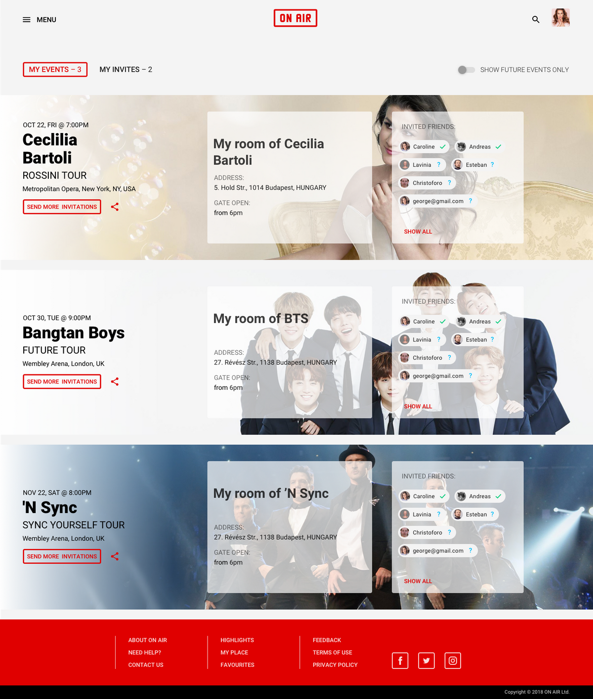 ON AIR My Place My Events