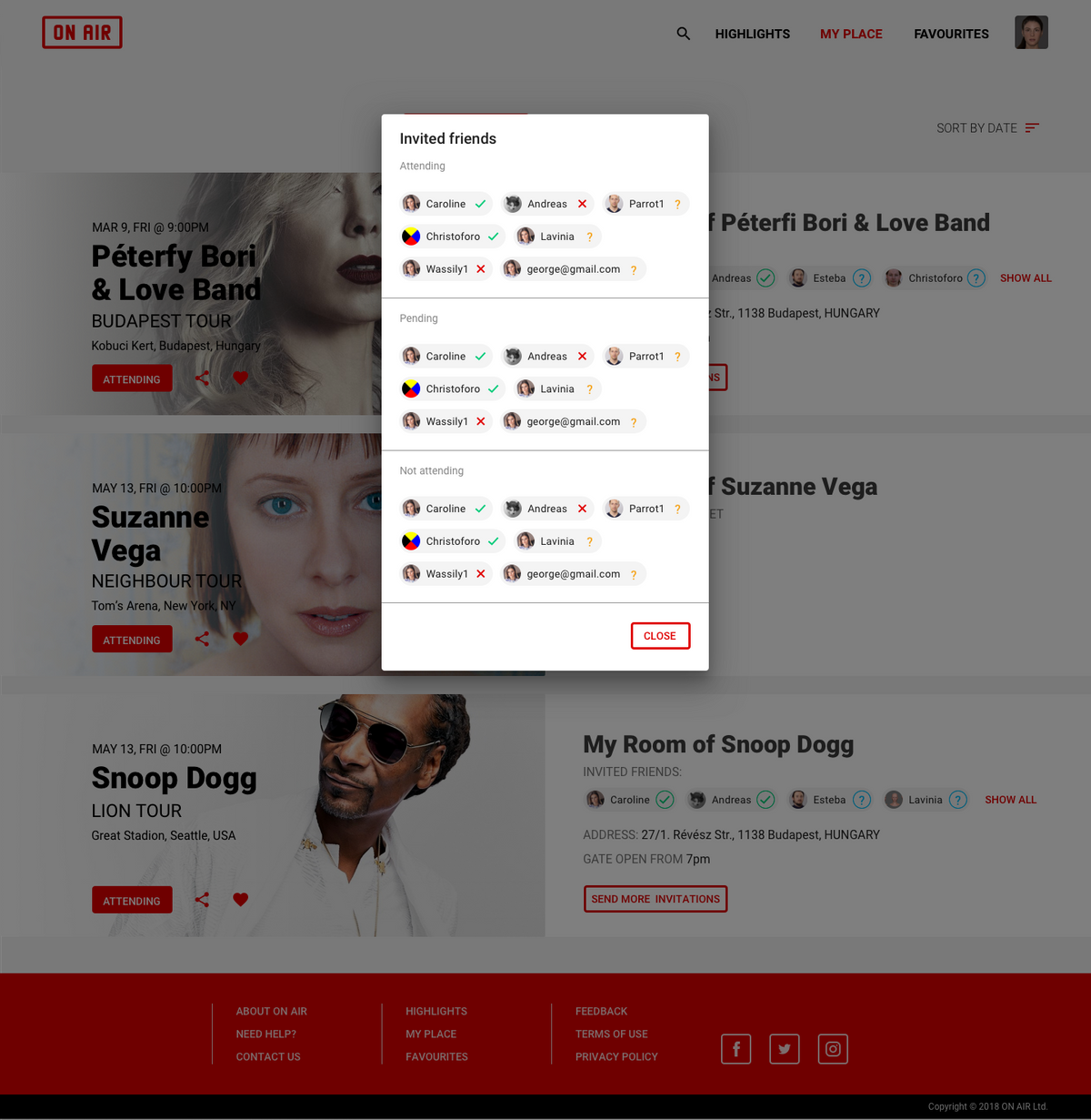 ON AIR My Place My Events