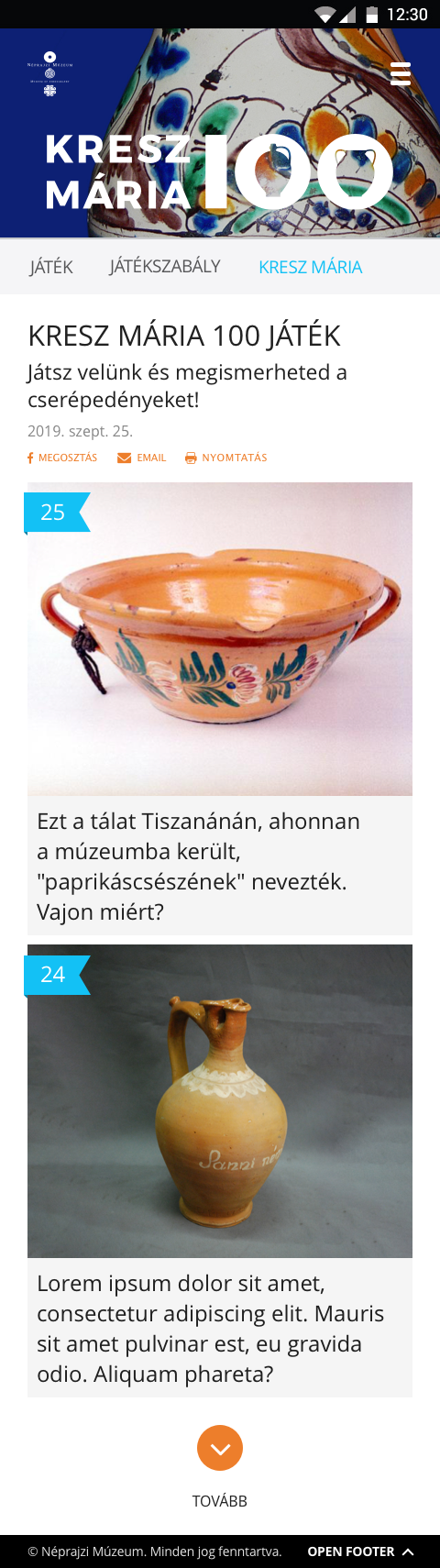 Museum of Ethnography Online Quiz game (mobile)